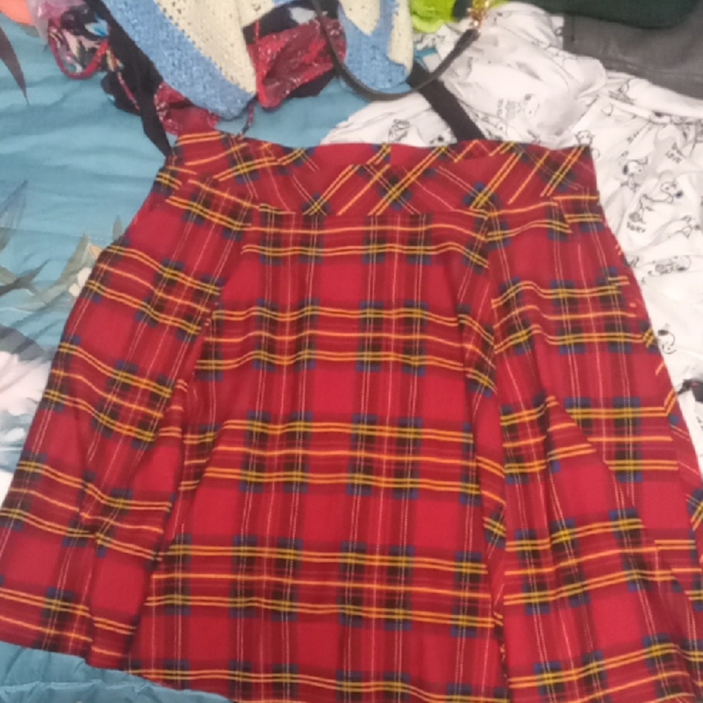 Torrid Betsy Johnson Red Pleated A-Line Mini Skirt With Pockets